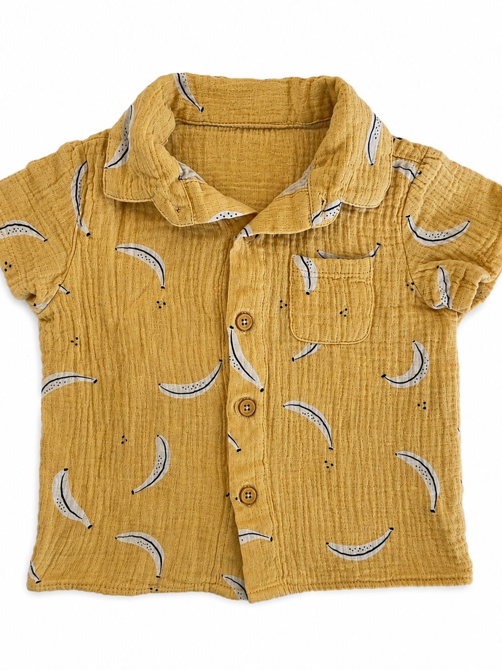 Rabbit + Bear Muslin cotton Button Front Shirt